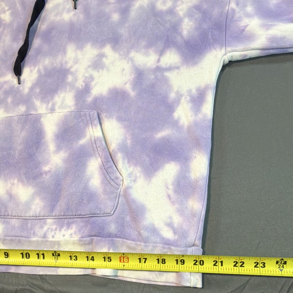 BT21 Purple White Tie-Dye Pullover Hoodie Kangaroo Pocket Medium Cartoon KPop - Picture 12 of 15